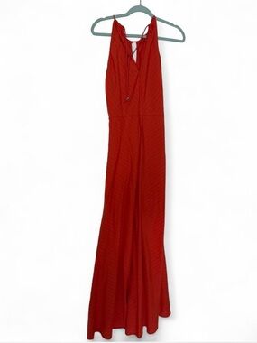 Red Halter Maxi Dress